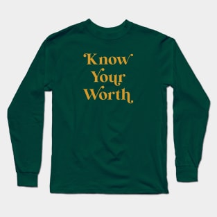 Know Your Worth - Mustard Long Sleeve T-Shirt